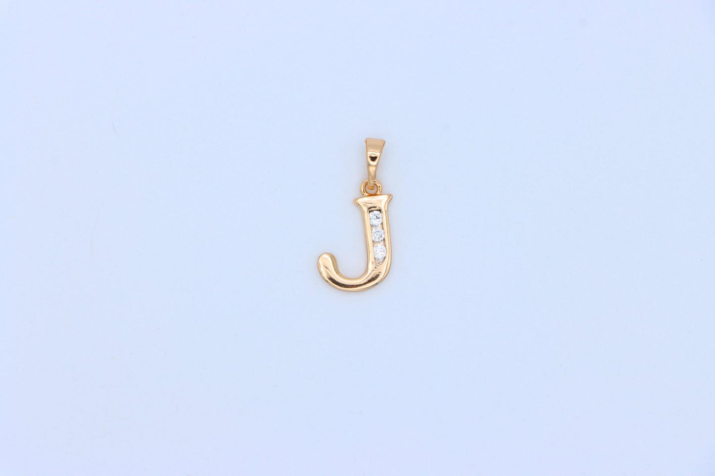 Rose Gold Letter J Pendant with Crystals – 18K Gold Plated Charm, XPPT1359 (2132-9)