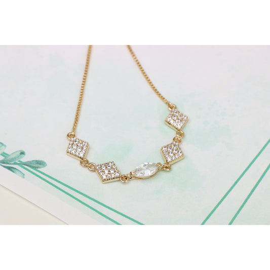 Elegant Rose Gold Adjustable Bracelet with Sparkling Diamond Charms, XPAB0672 (2068-1)