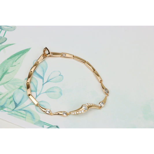 Elegant Rose Gold Bracelet with Crystal Accents, XPBL0675 (2068-4)