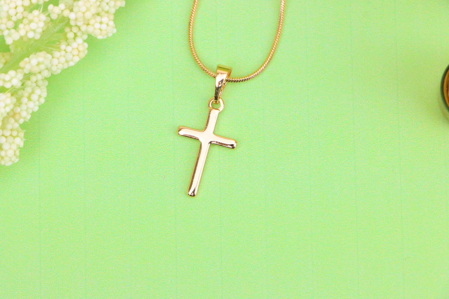 Minimalist Rose Gold Cross Pendant in Smooth Finish, XPPT1834 (2154-10)