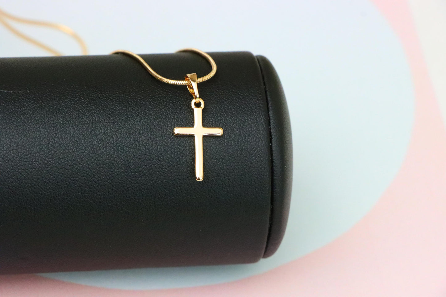 Minimalist Rose Gold Cross Pendant in Smooth Finish, XPPT1834 (2154-10)