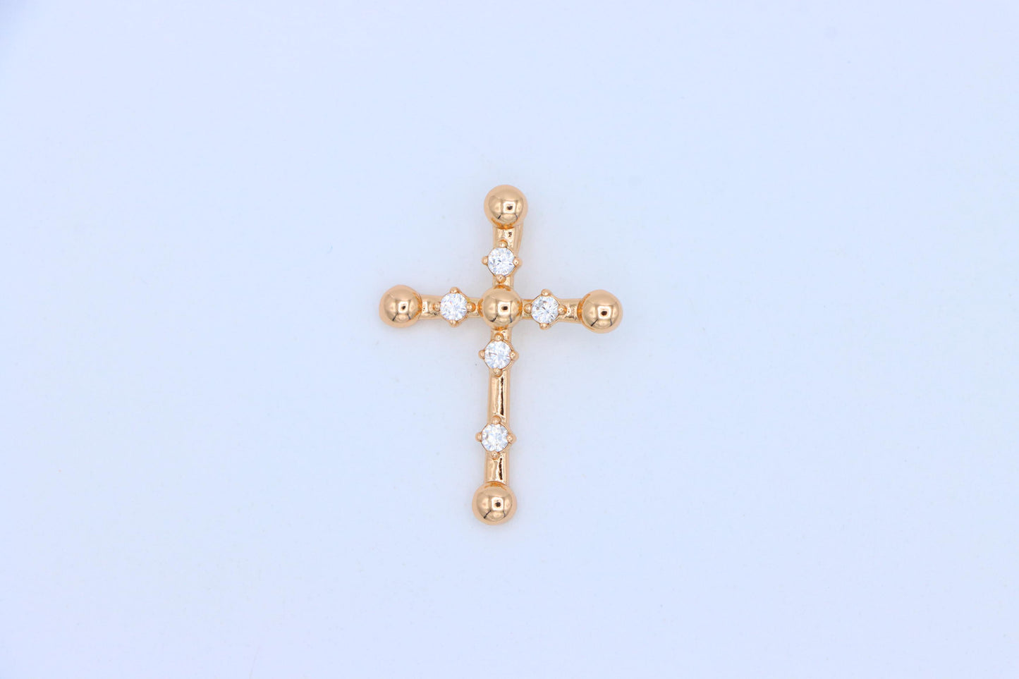 Stylish Rose Gold Cross Pendant with Crystal Accents, XPPT1836 (2155-2)