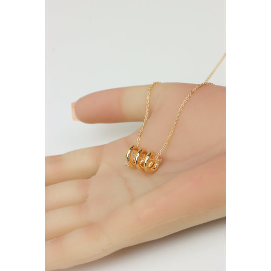 Minimal Spiral Pendant Rose Gold Necklace, XPNL0221 (2023-1)