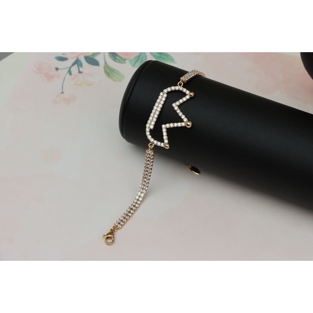 Rose Gold Crown Bracelet with Crystals, XPBL0680 (2068-9)