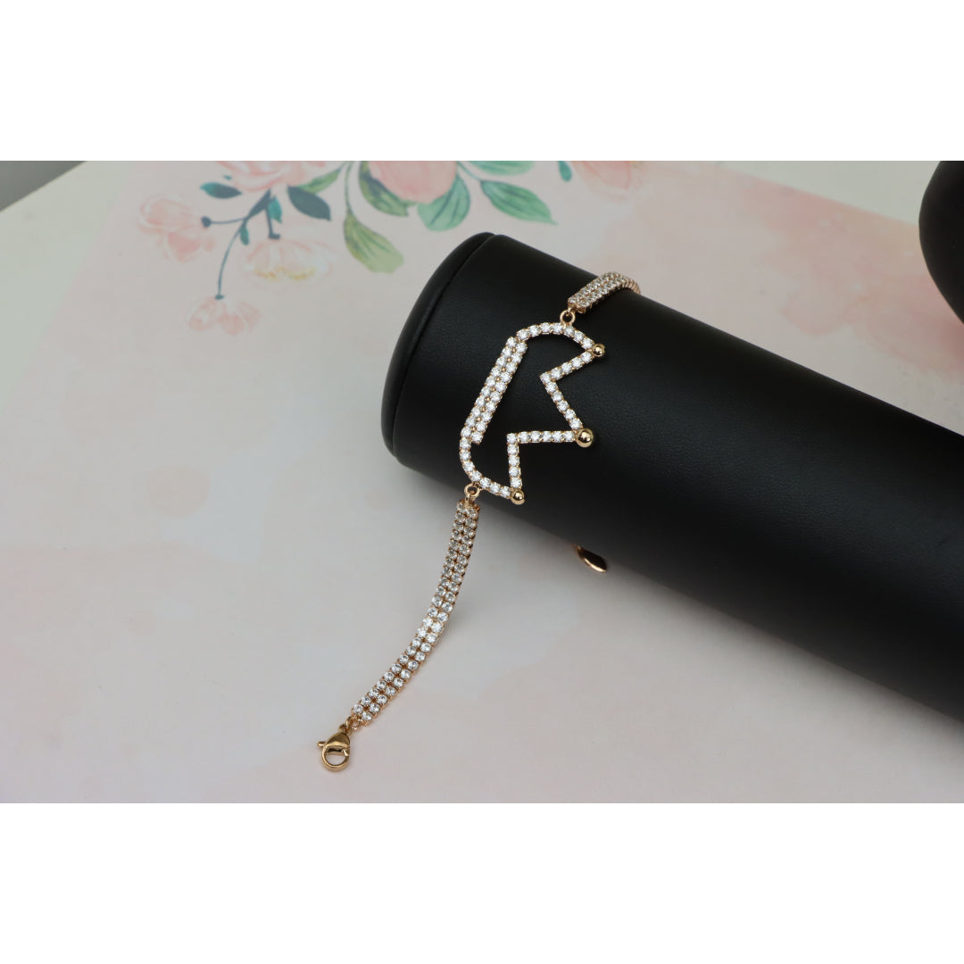 Rose Gold Crown Bracelet with Crystals, XPBL0680 (2068-9)
