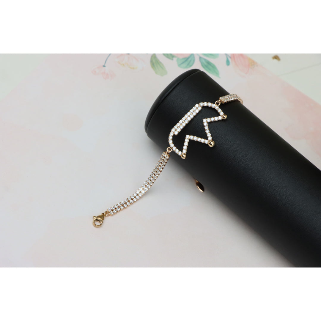 Rose Gold Crown Bracelet with Crystals, XPBL0680 (2068-9)