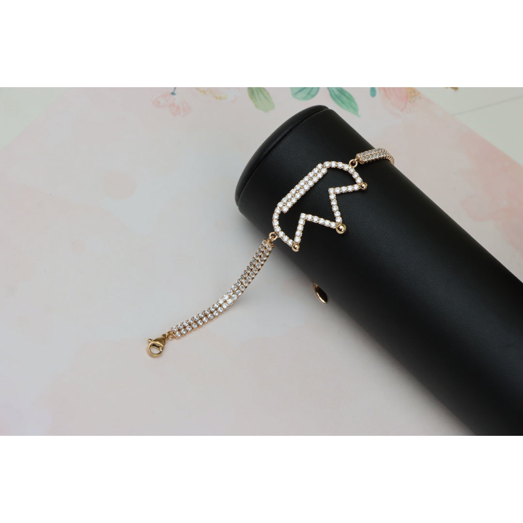 Rose Gold Crown Bracelet with Crystals, XPBL0680 (2068-9)