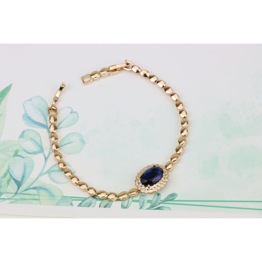 Rose Gold Bracelet with Blue Center Stone, XPBL0681 (2068-10)
