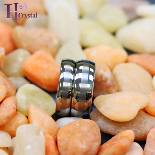 Polished Shiny with Brushed Center Tungsten Ring (MARET006)