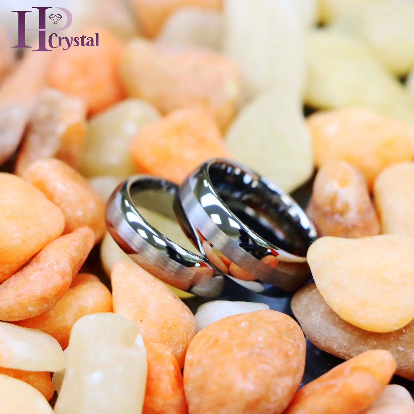 Polished Shiny with Brushed Center Tungsten Ring