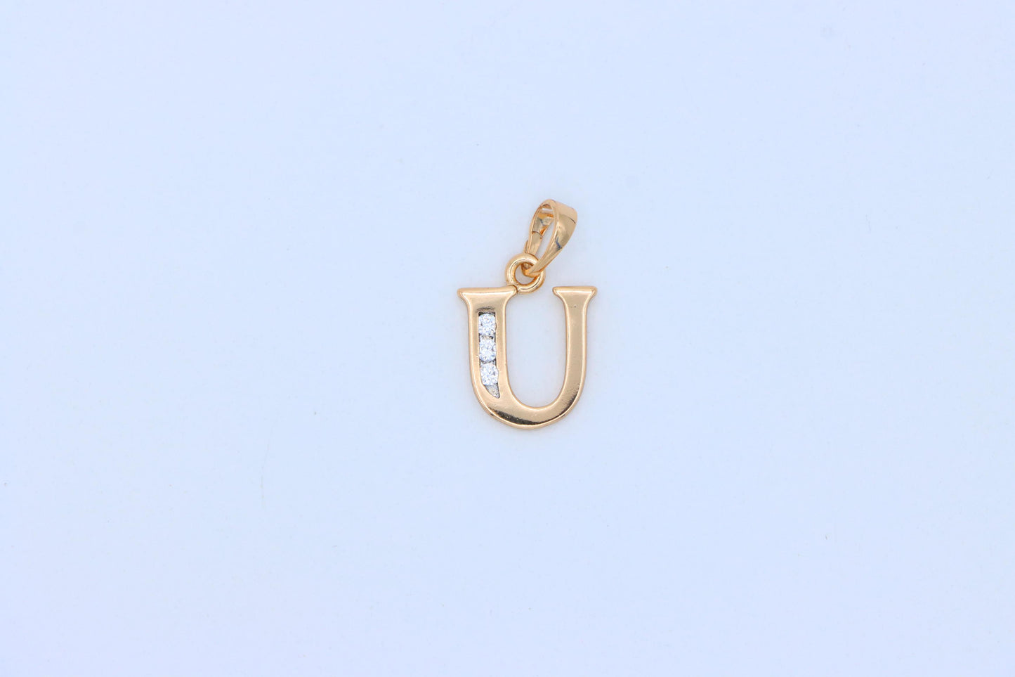 Rose Gold Initial U Pendant with Crystals – Elegant Letter Jewelry, XPPT1370 (2132-9)