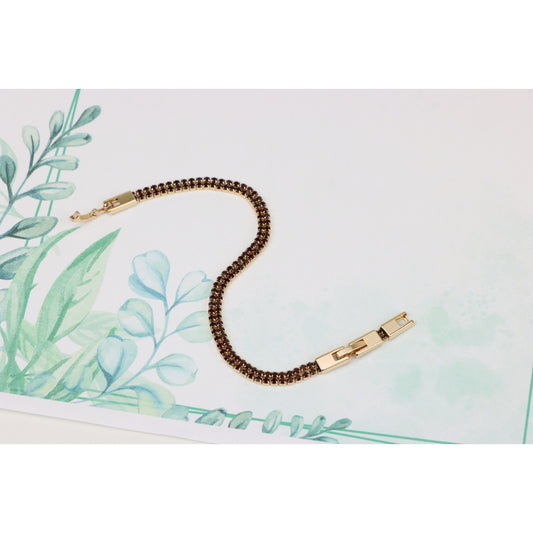 Rose Gold Bracelet with Red Stones, XPBL0683 (2069-2)