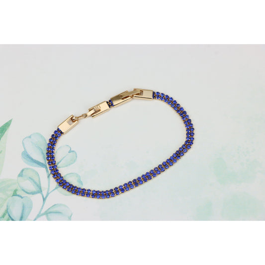 Rose Gold Bracelet with Blue Stones, XPBL0684 (2069-3)