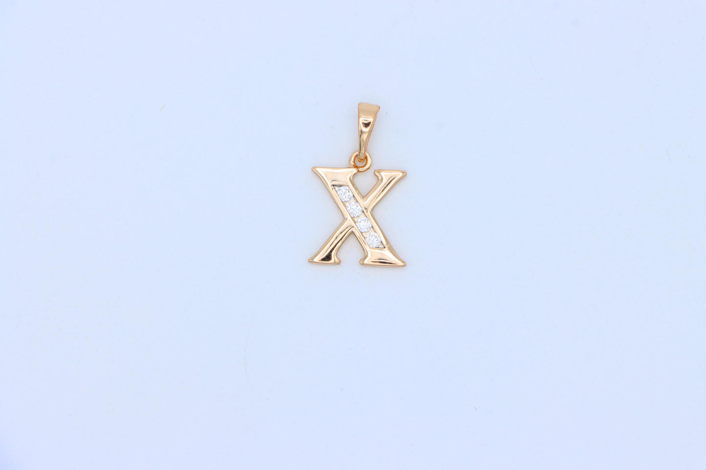 Rose Gold Alphabet X Pendant with Crystals – Stylish Initial Charm,XPPT1373 (2132-9)