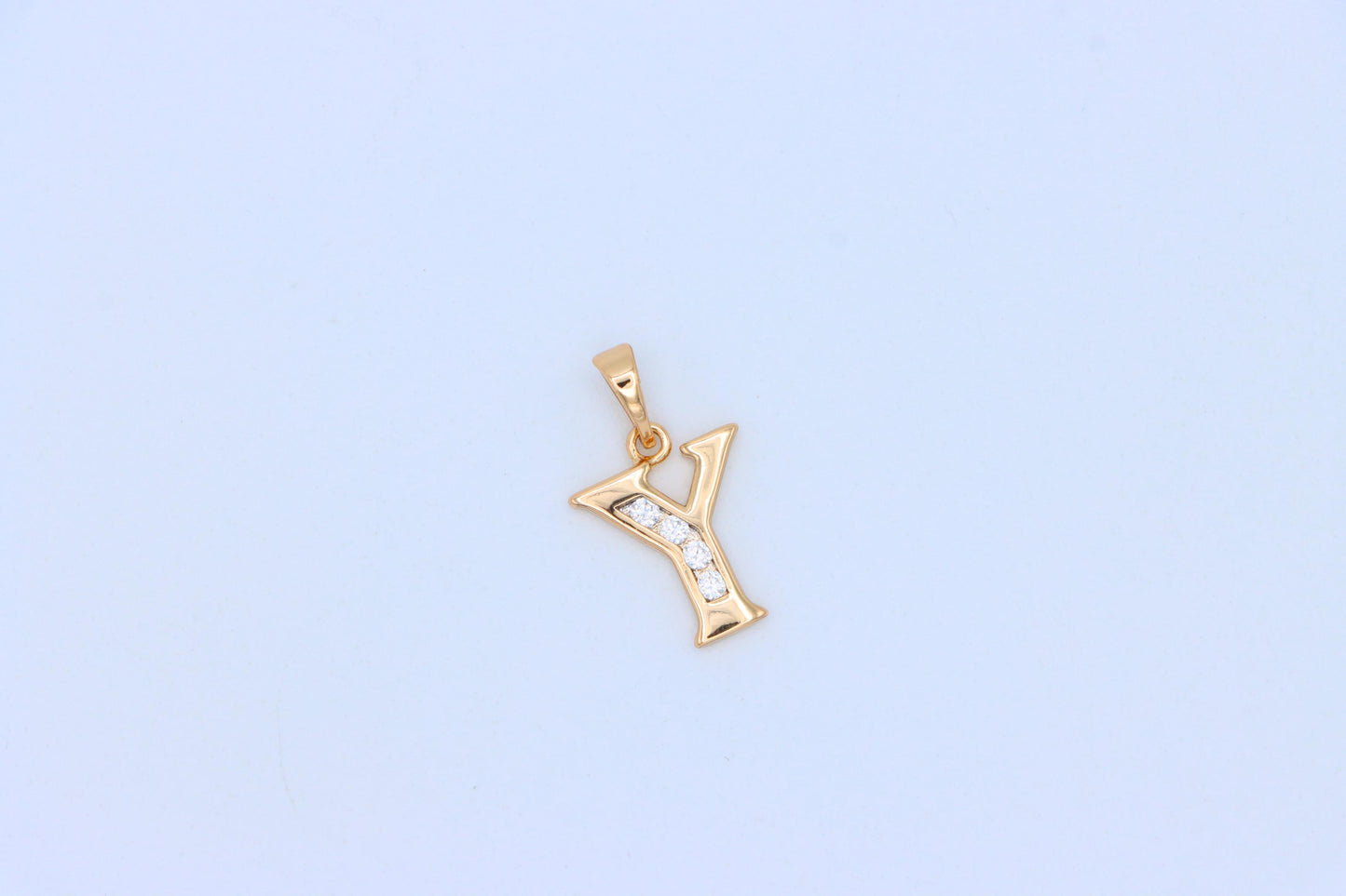 Rose Gold Alphabet Y Pendant with Sparkling Crystals, XPPT1374 (2132-9)