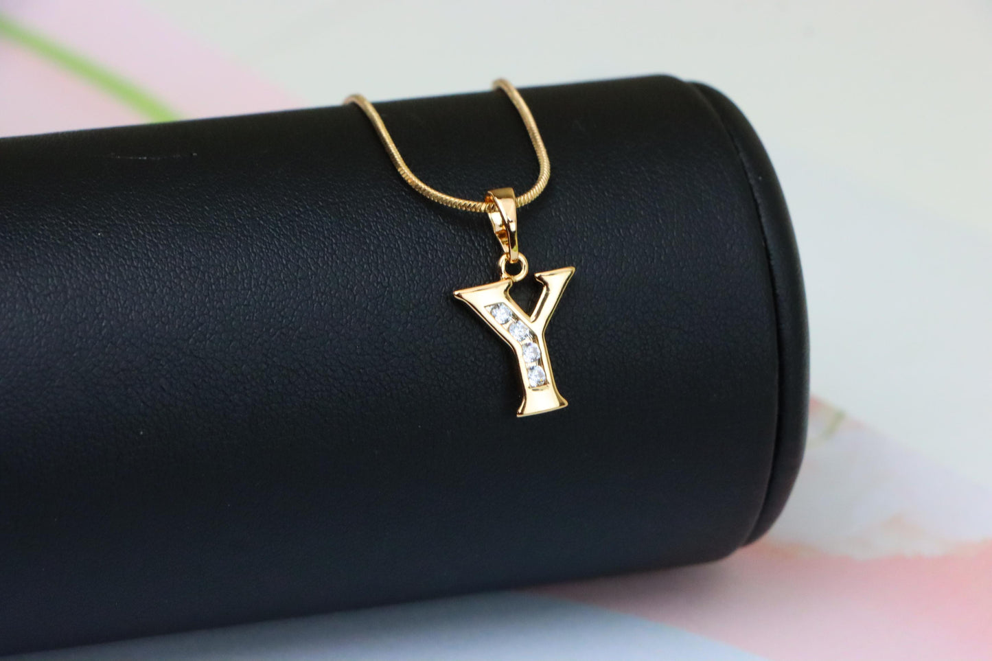 Rose Gold Alphabet Y Pendant with Sparkling Crystals, XPPT1374 (2132-9)