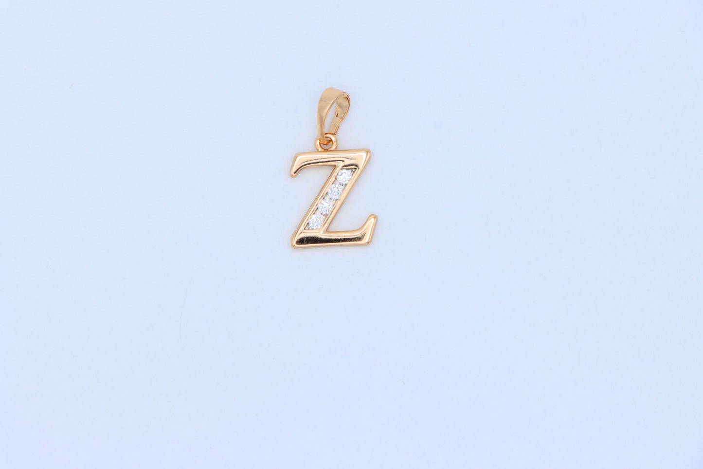 Rose Gold Alphabet Z Pendant with Sparkling Stones, XPPT1375 (2132-9)