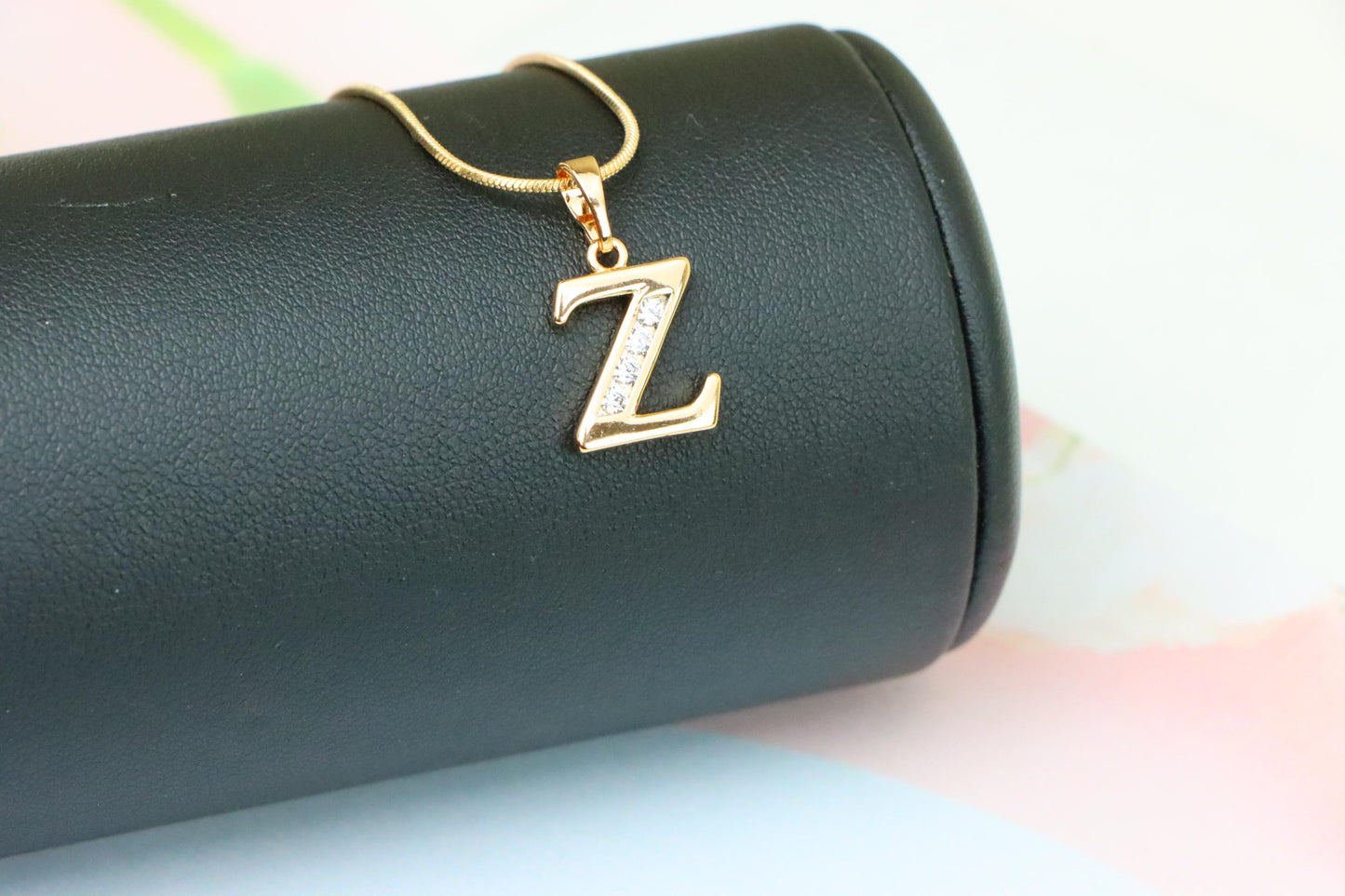 Rose Gold Alphabet Z Pendant with Sparkling Stones, XPPT1375 (2132-9)