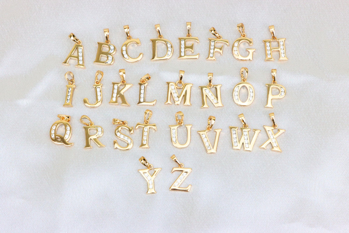 Rose Gold Alphabet Z Pendant with Sparkling Stones, XPPT1375 (2132-9)
