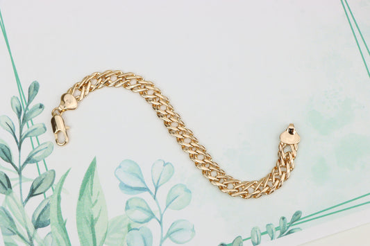 Elegant Gold Plated Rose Gold Chain Link Bracelet for Women, XPBL1087 (2109-6)