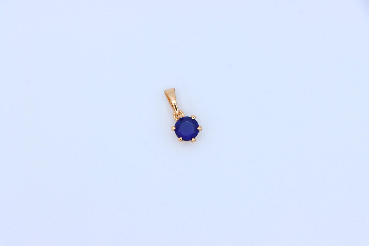 Round Blue Pendant in Rose Gold Plating – Petite Charm, XPPT1851 (2156-6)