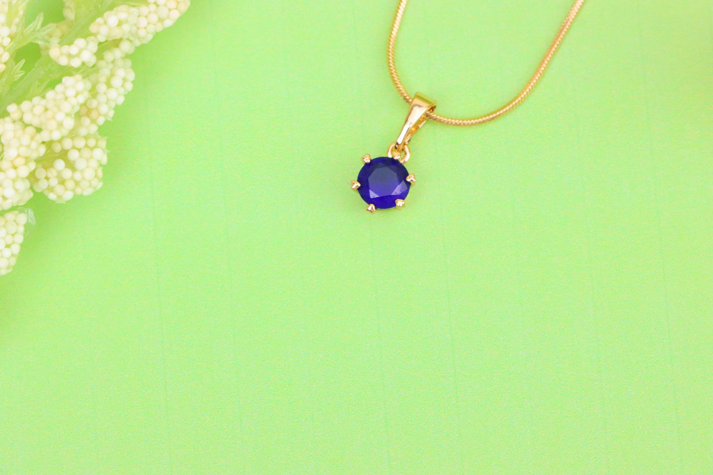 Round Blue Pendant in Rose Gold Plating – Petite Charm, XPPT1851 (2156-6)