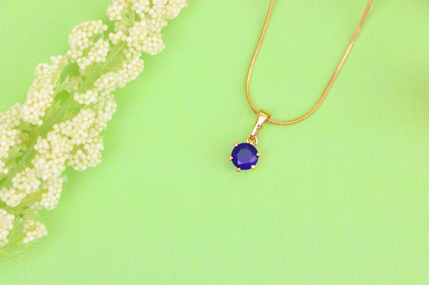 Round Blue Pendant in Rose Gold Plating – Petite Charm, XPPT1851 (2156-6)