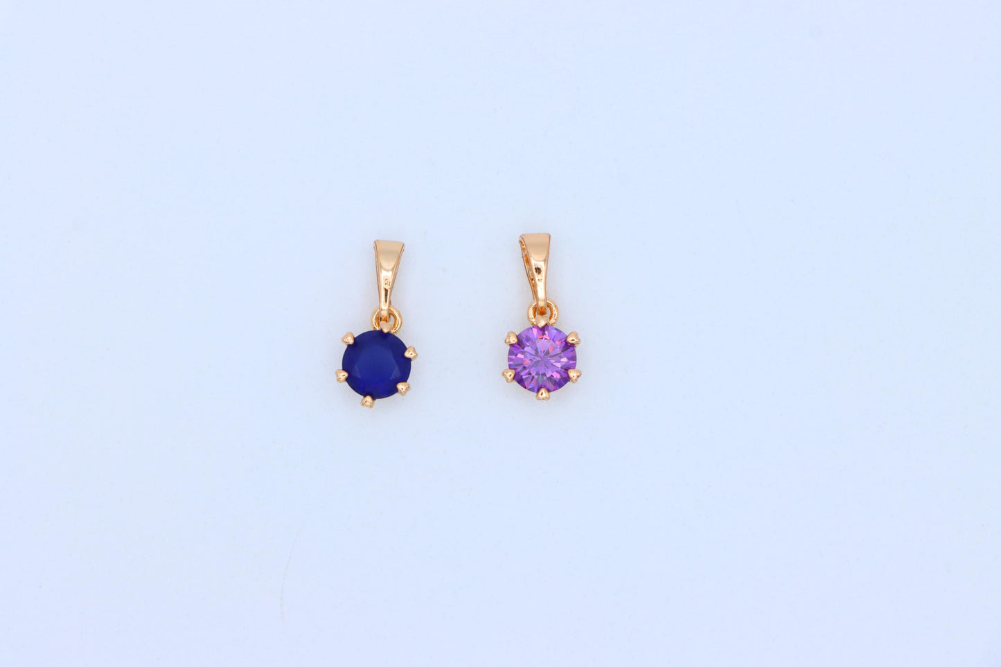 Round Blue Pendant in Rose Gold Plating – Petite Charm, XPPT1851 (2156-6)