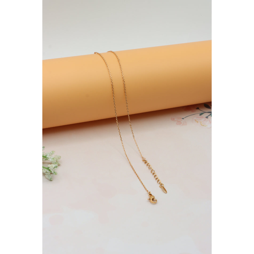 Crowned Heart Rose Gold Necklace with White Enamel, XPNL0232 (2024-2)