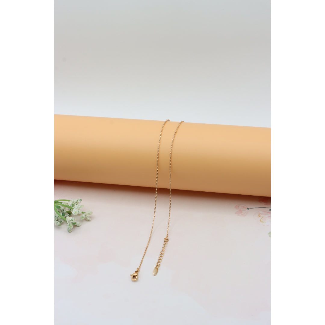 Crowned Heart Rose Gold Necklace with White Enamel, XPNL0232 (2024-2)