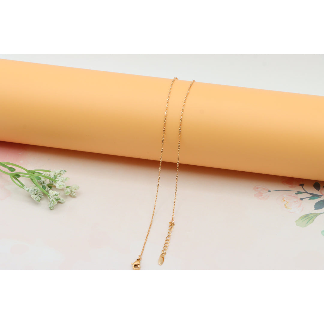 Crowned Heart Rose Gold Necklace with White Enamel, XPNL0232 (2024-2)