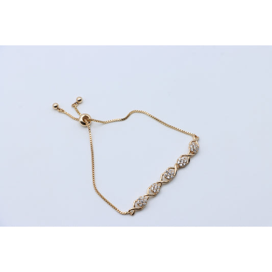 Elegant Rose Gold Plated Bracelet with Crystal Accents, XPAB0700 (2070-9)