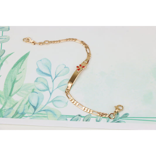 Rose Gold Butterfly Charm Bracelet, Gold Plated Over Brass, XPBL0702 (2071-1)
