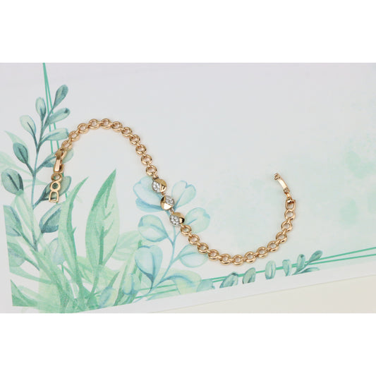 Rose Gold Designer Bracelet with Sparkling Half-Circle Charms, XPBL0703 (2071-2)