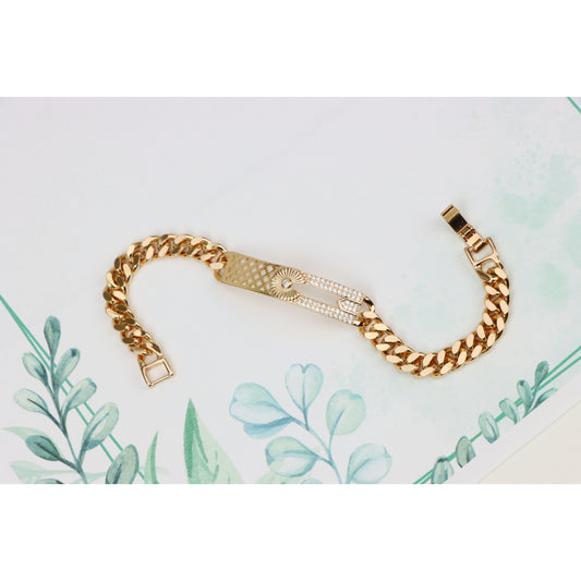 Rose Gold Bracelet with Diamond Sunray and Cutout Detailing, XPBL0707 (2071-6)