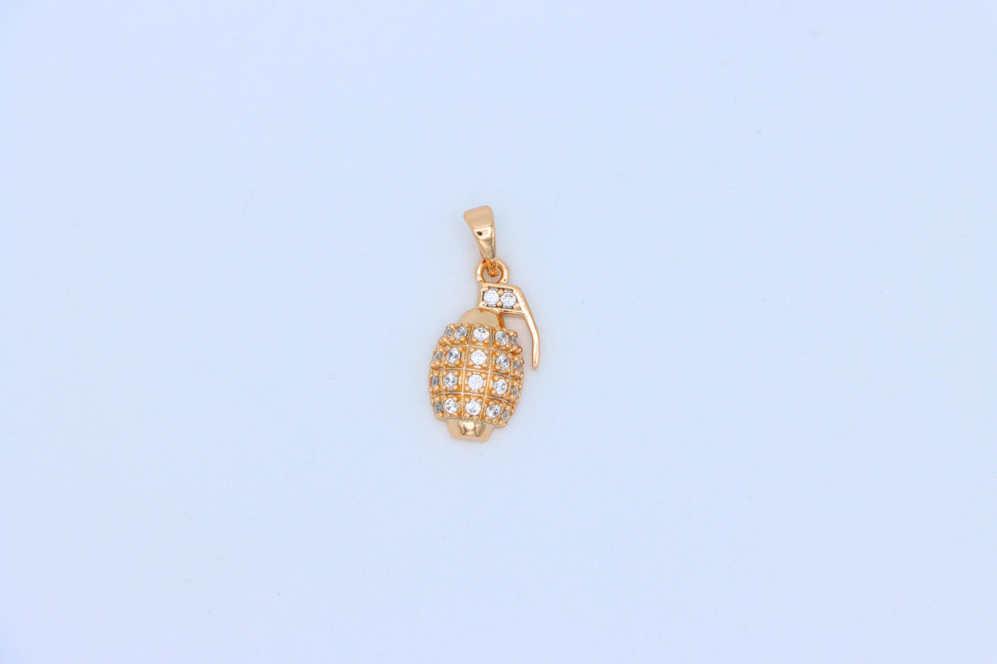 Crystal Studded Rose Gold Grenade Pendant in Miniature Design, XPPT1860 (2157-3)