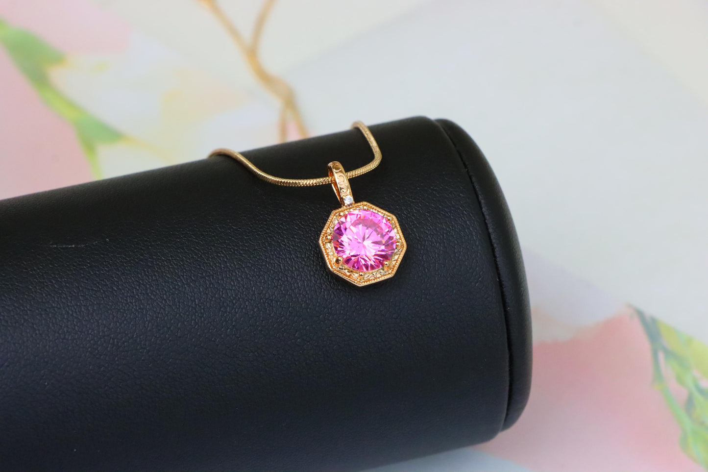 Elegant Gold-Plated Light Purple Pendant, XPPT1391 (2134-2)