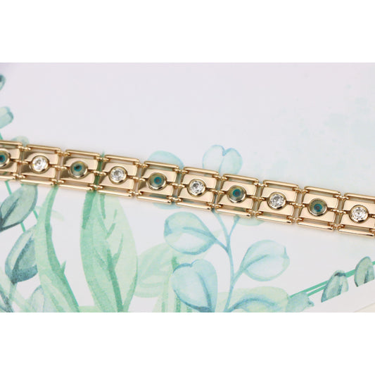 Elegant Rose Gold Bracelet with Evil Eye and Crystal Accents, XPBL0710 (2071-9)