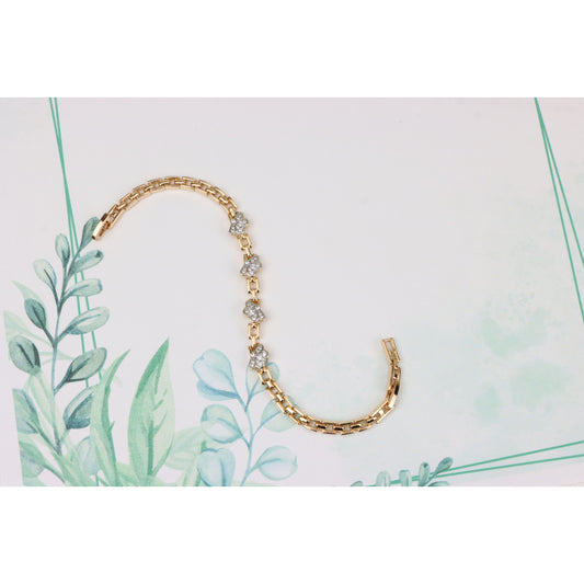 Rose Gold Butterfly Link Bracelet with Sparkling Zircon Accents, XPBL0712 (2072-1)