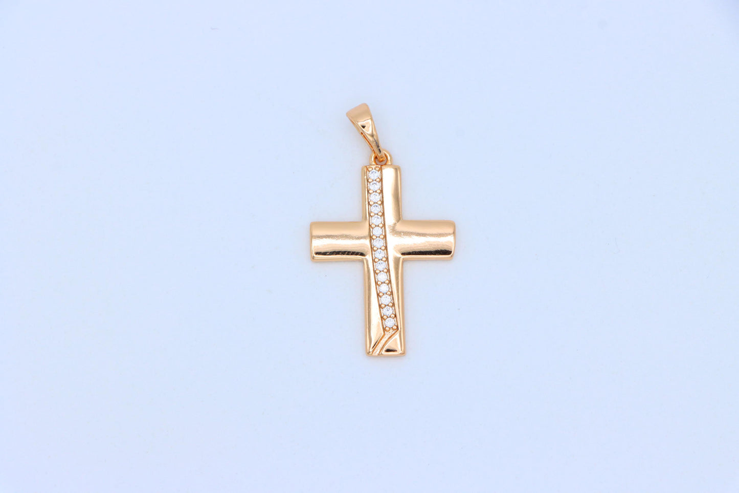 Rose Gold Cross Pendant with CZ Accents, XPPT1396 (2134-5)