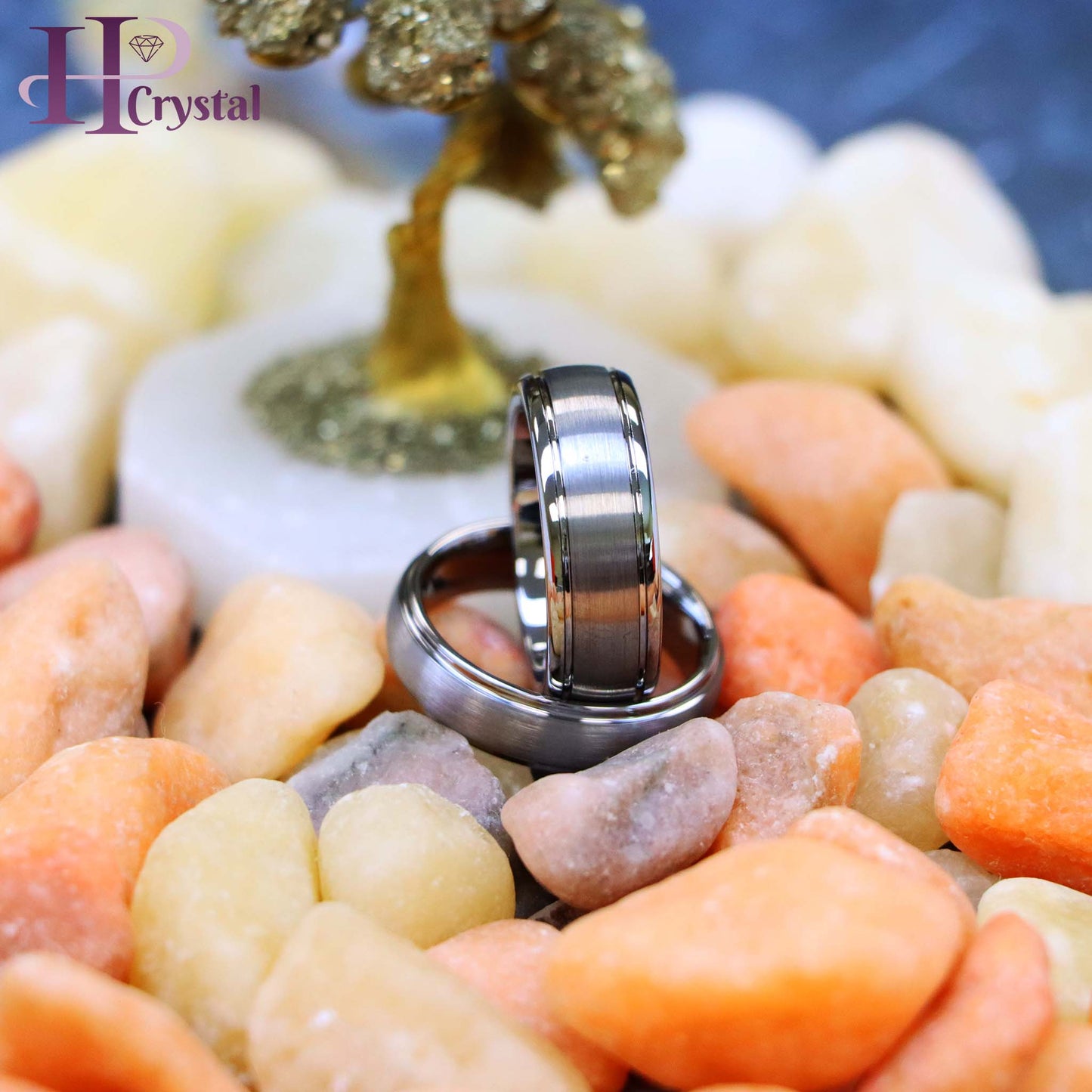 Domed Brushed Center High Polish Ridge Edge Tungsten Ring
