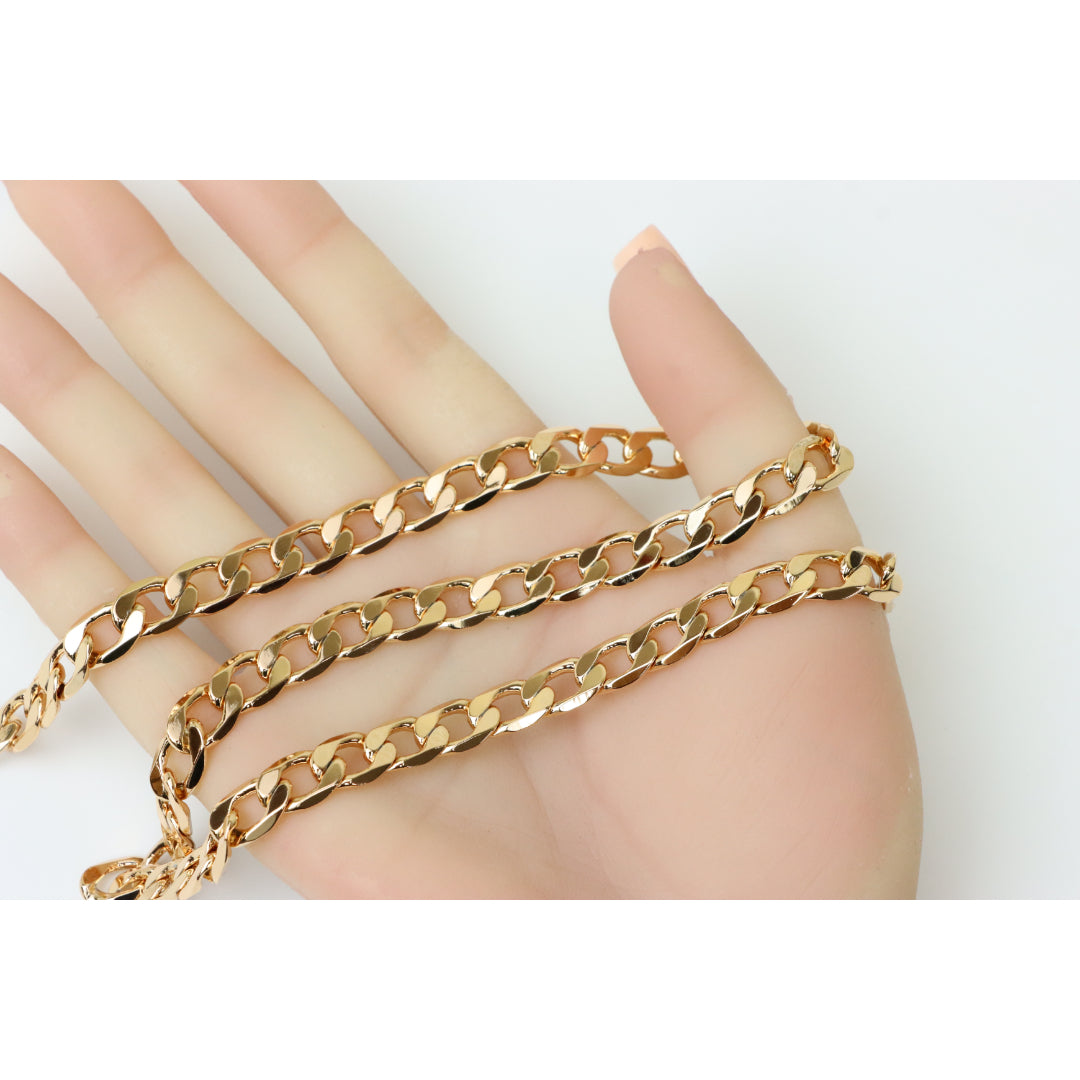 Chunky Rose Gold Cuban Link Chain Necklace, XPNL0245 (2025-5)