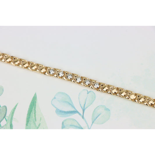 Elegant Rose Gold Bracelet with Crystal Accents, Adjustable Size, XPBL0716 (2072-5)