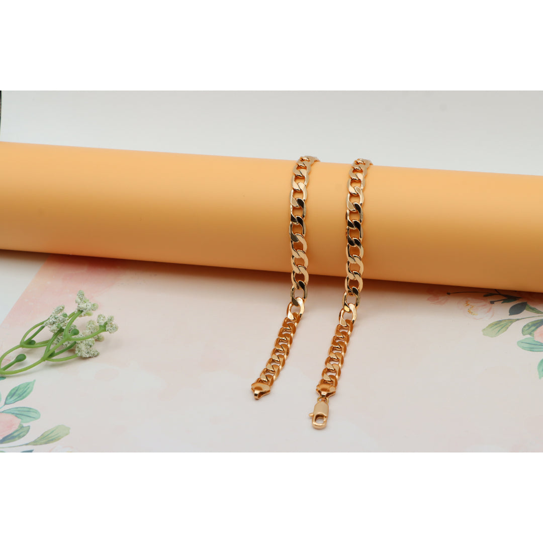 Chunky Rose Gold Cuban Link Chain Necklace, XPNL0245 (2025-5)