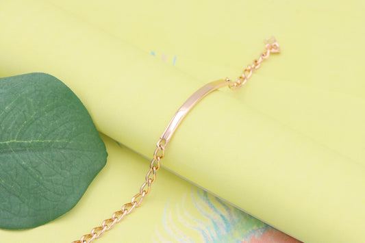 Minimalist Polished Rose Gold Bracelet with Sleek Bar Accent, XPBL1106 (2111-5)