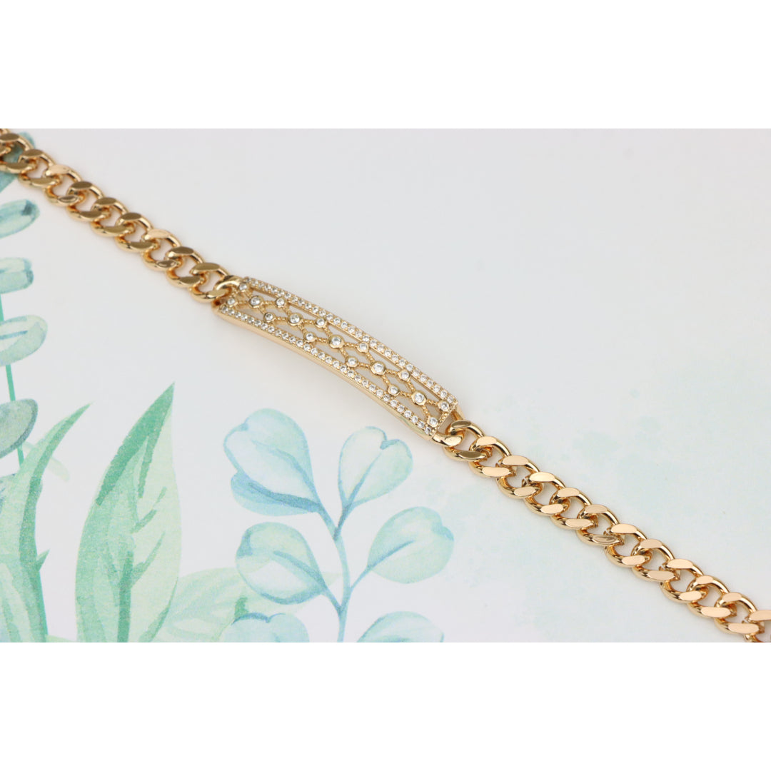 Rose Gold Elegant Cubic Zirconia Bracelet in 20cm Chain for Women, XPBL0718 (2072-7)