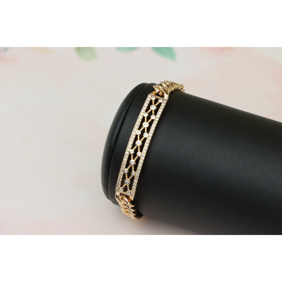 Rose Gold Elegant Cubic Zirconia Bracelet in 20cm Chain for Women, XPBL0718 (2072-7)