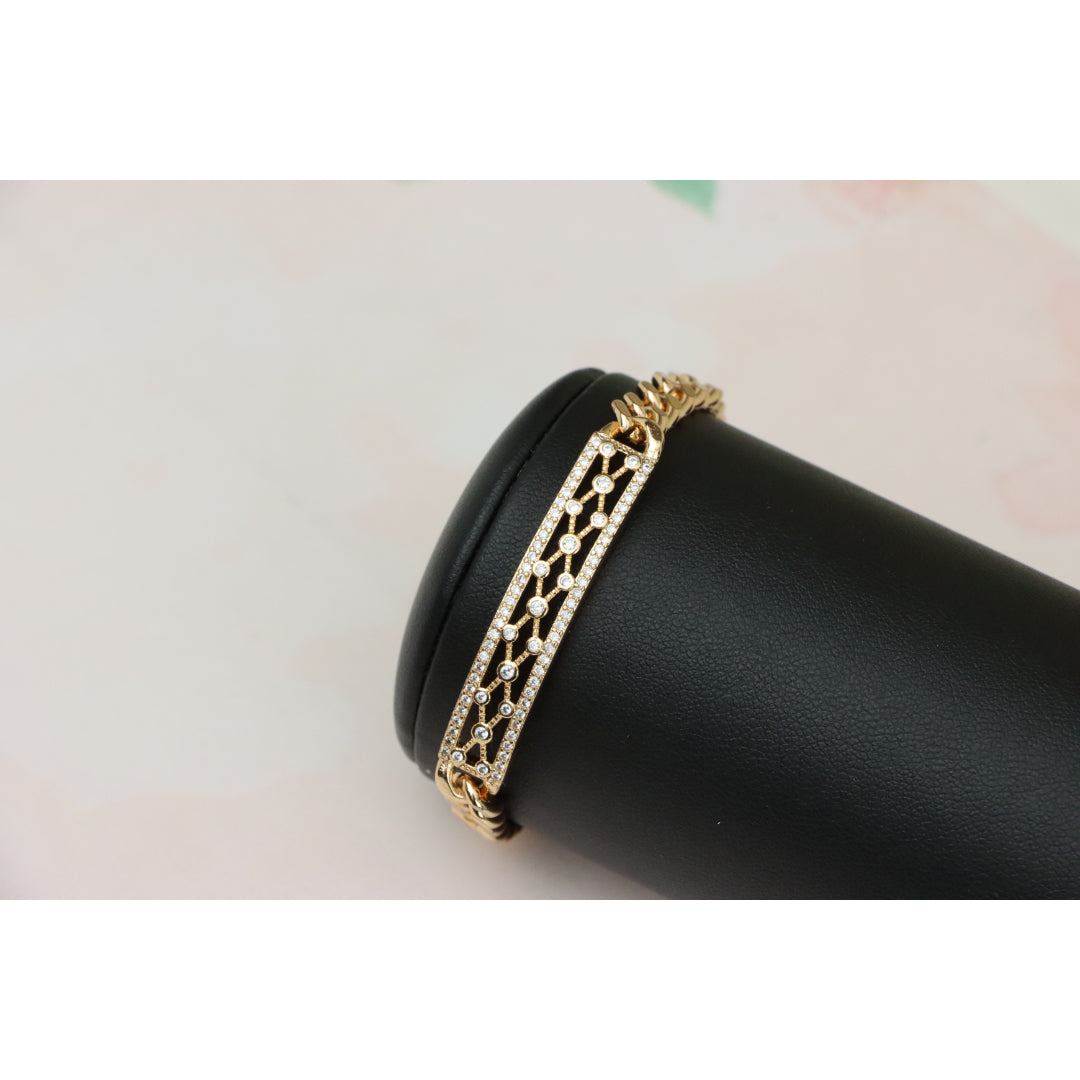 Rose Gold Elegant Cubic Zirconia Bracelet in 20cm Chain for Women, XPBL0718 (2072-7)