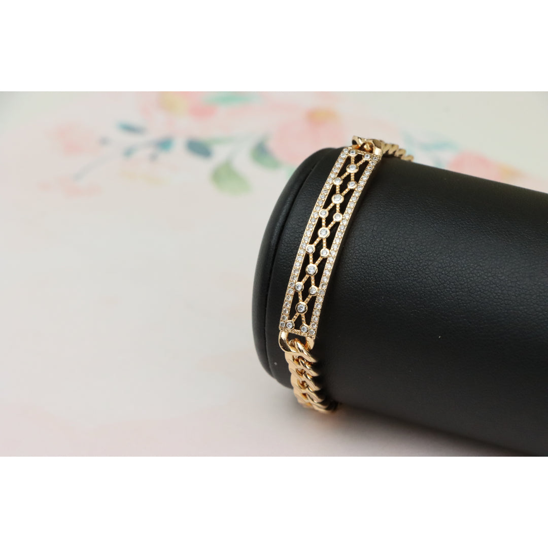 Rose Gold Elegant Cubic Zirconia Bracelet in 20cm Chain for Women, XPBL0718 (2072-7)