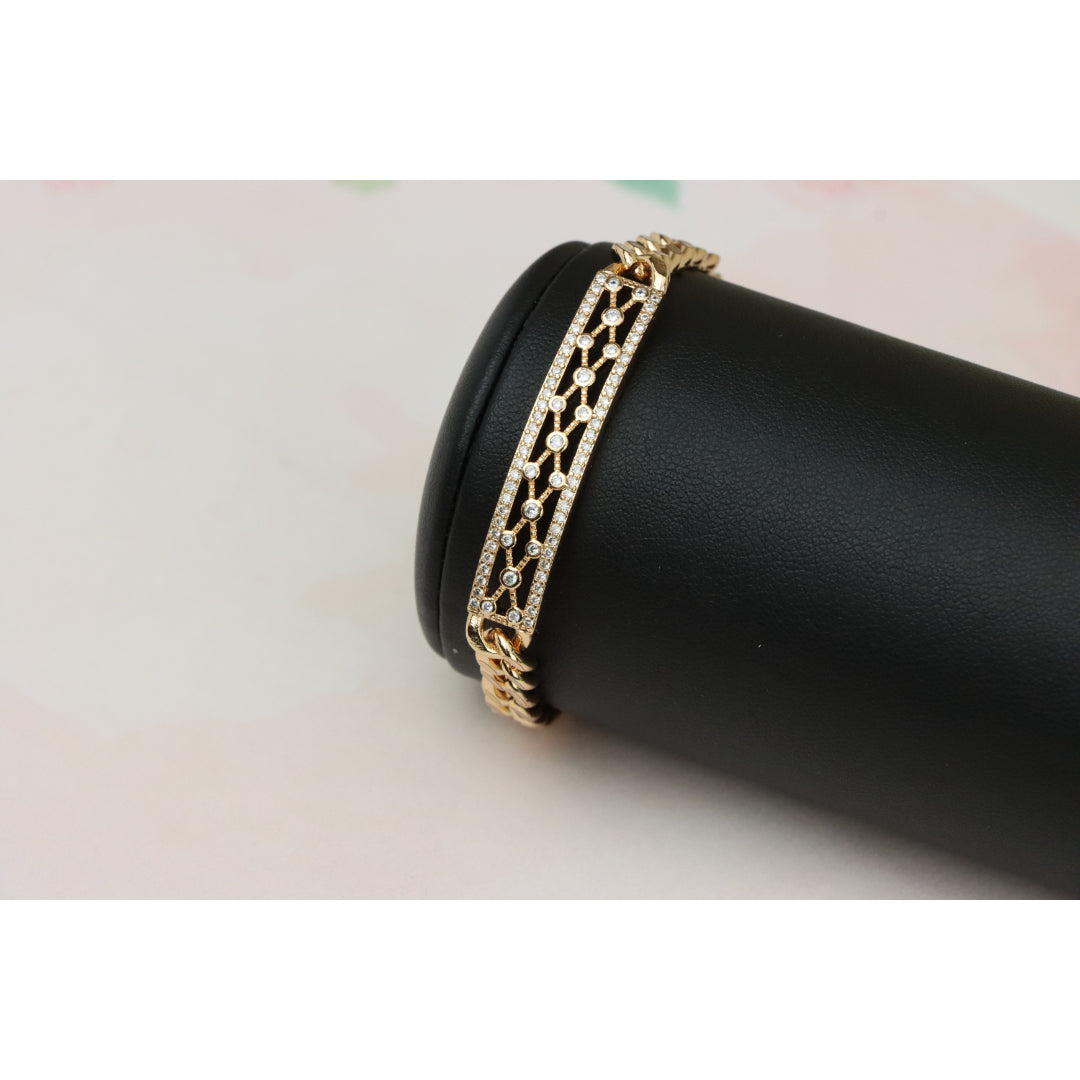 Rose Gold Elegant Cubic Zirconia Bracelet in 20cm Chain for Women, XPBL0718 (2072-7)
